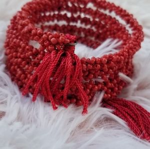 Red Beaded Bracelet